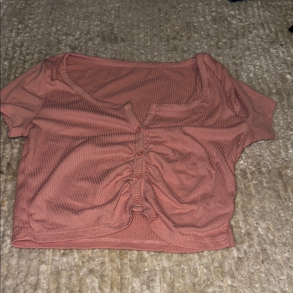 Women's Rust Button-Front Top